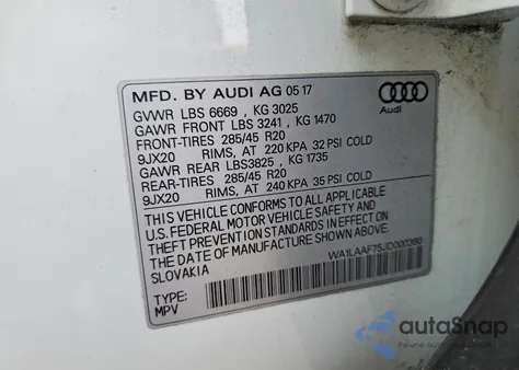 2018 Audi Q7 Premium Plus from USA, damaged, VIN WA1LAAF75JD000360